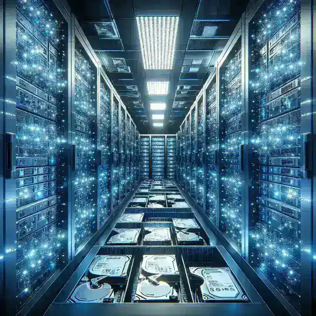 "Disco duro Seagate de 30 TB diseñado para data centers, mostrando su capacidad y eficiencia en almacenamiento de datos."