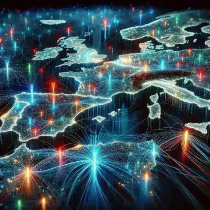 "Imagen que ilustra la reparación de la red de fibra óptica en España tras el corte masivo de abril, mostrando técnicos trabajando en la restauración de servicios de internet."